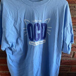 Obsessive Cat Disorder, Blue, Tee Shirt, XL